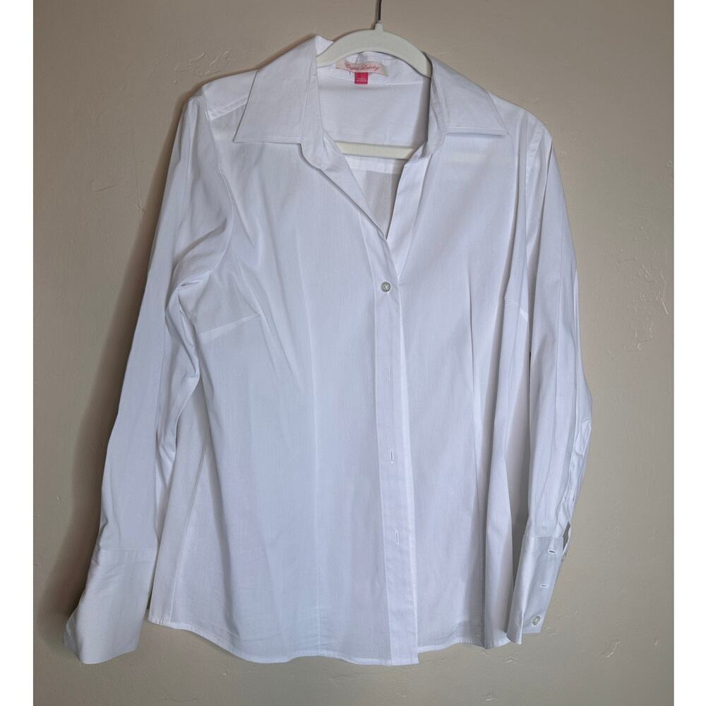 English Laundry White Button Up Long Sleeve Blouse Large